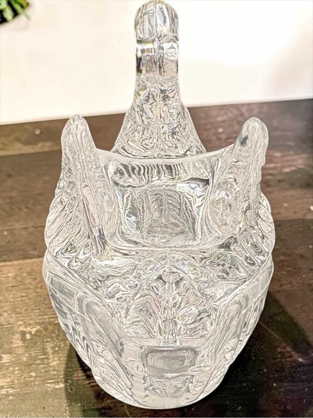 Vintage clear Swan On Nest Style Lead Crystal Cut Glass Trinket Jewelry Dish EUC - Picture 7 of 16